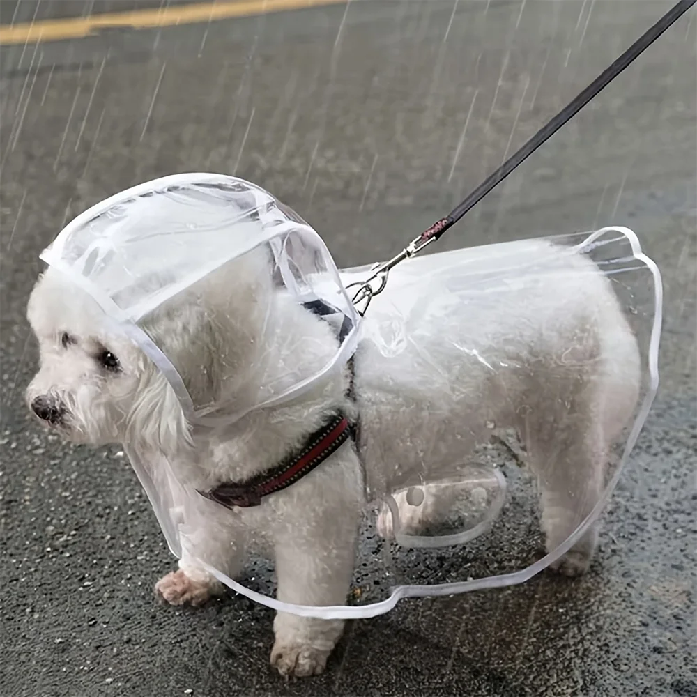 Transparent Dog Raincoat Waterproof for Small and Medium Dogs Rain Protection