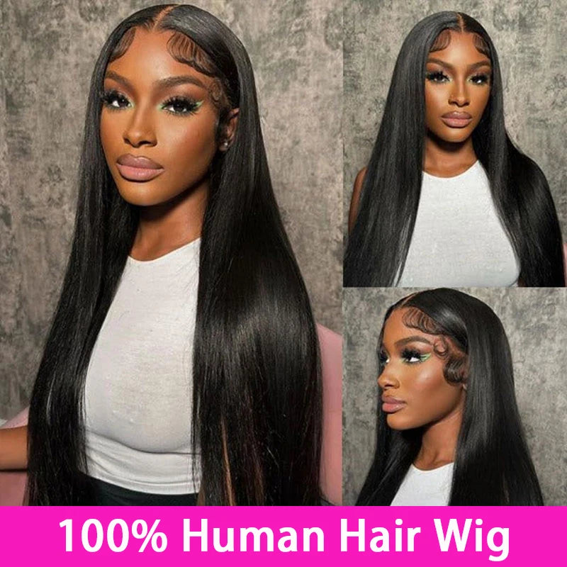 Bone Straight Human Hair Wig – HD Lace Front Glueless Wig for Women