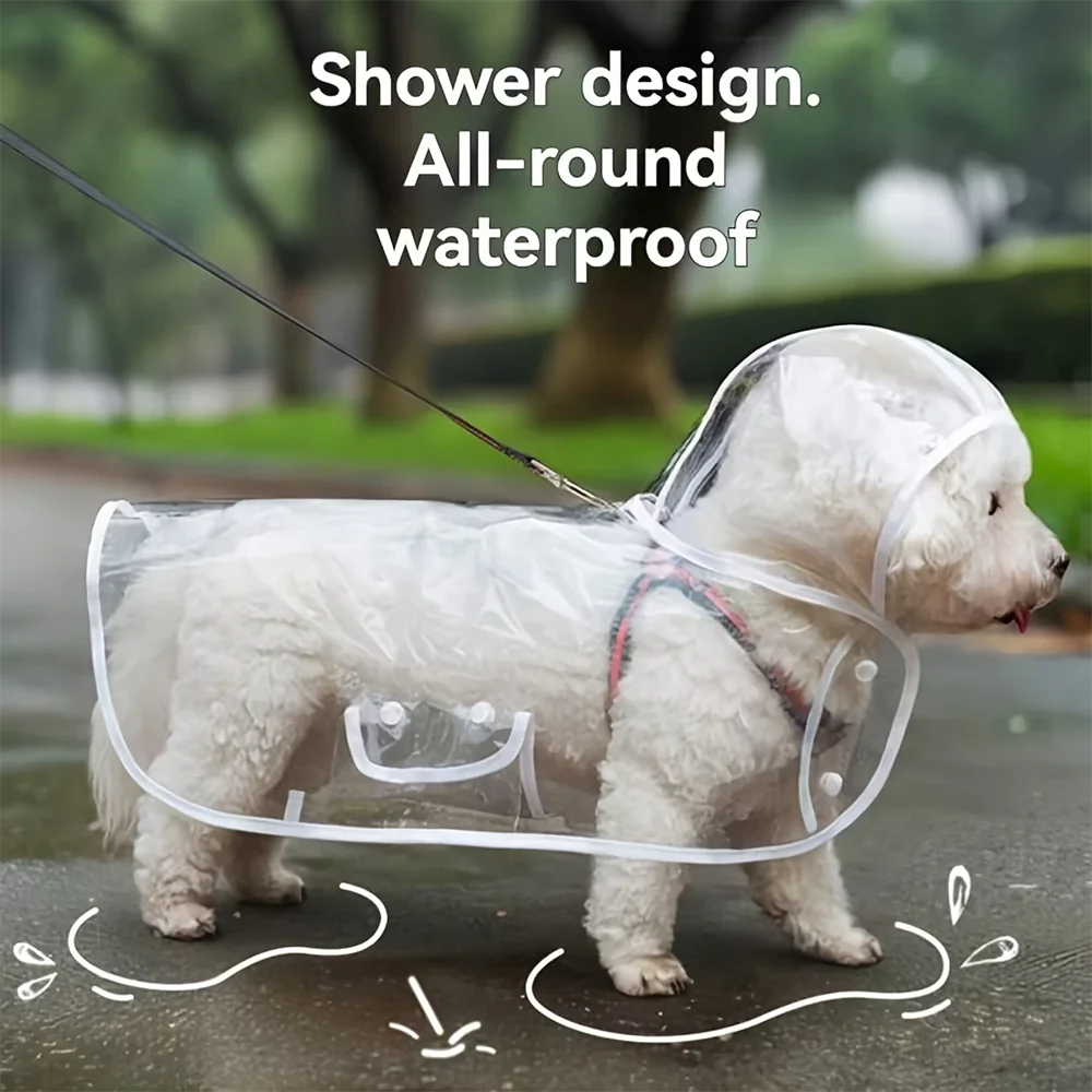 Transparent Dog Raincoat Waterproof for Small and Medium Dogs Rain Protection