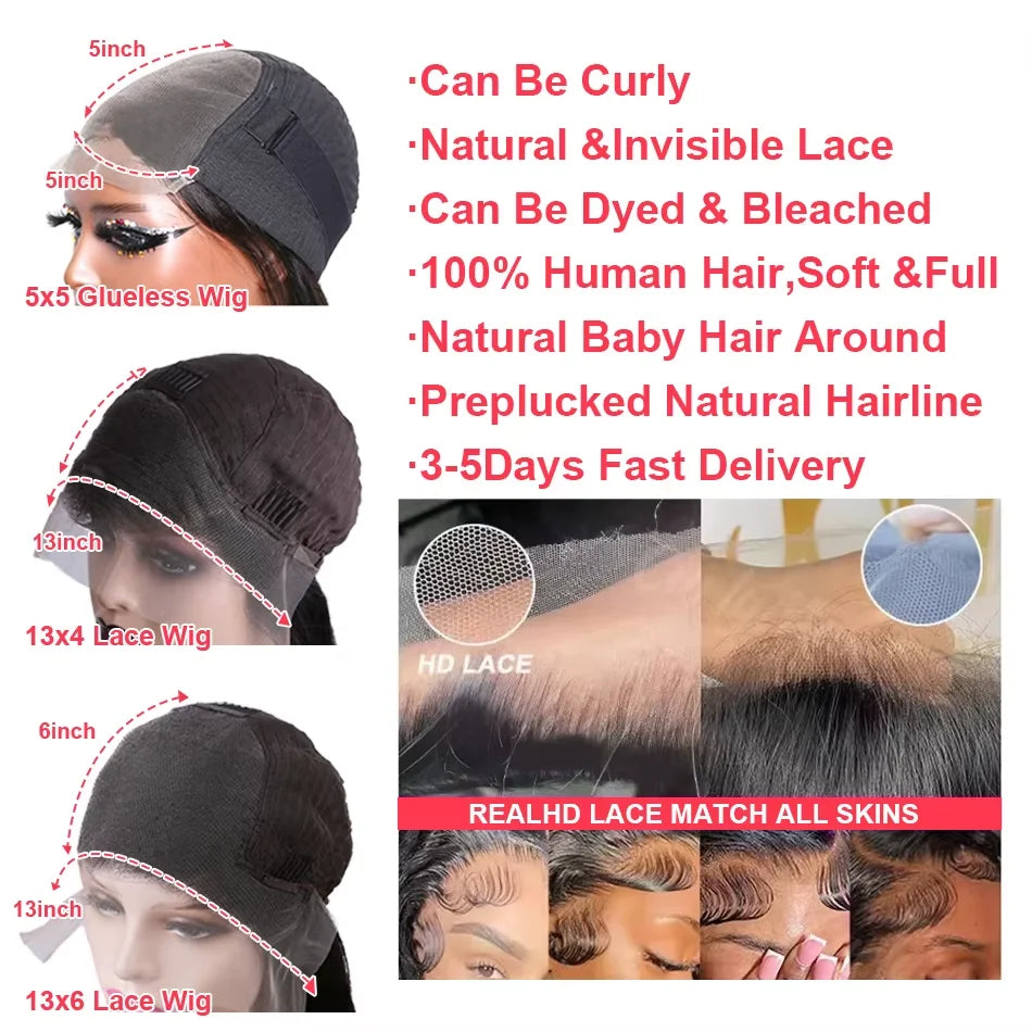 Body Wave Human Hair Wig – HD Lace Front Glueless Wig for Women