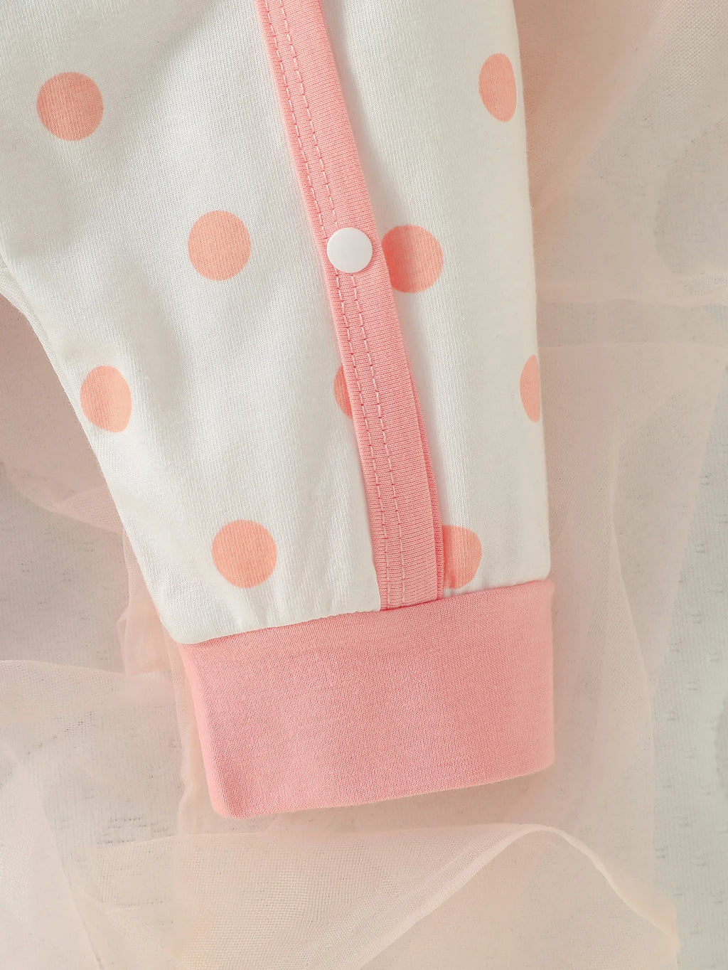 Newborn Baby Girl 4PCS Bear Polka Dot Jumpsuit Set with Hat Bib