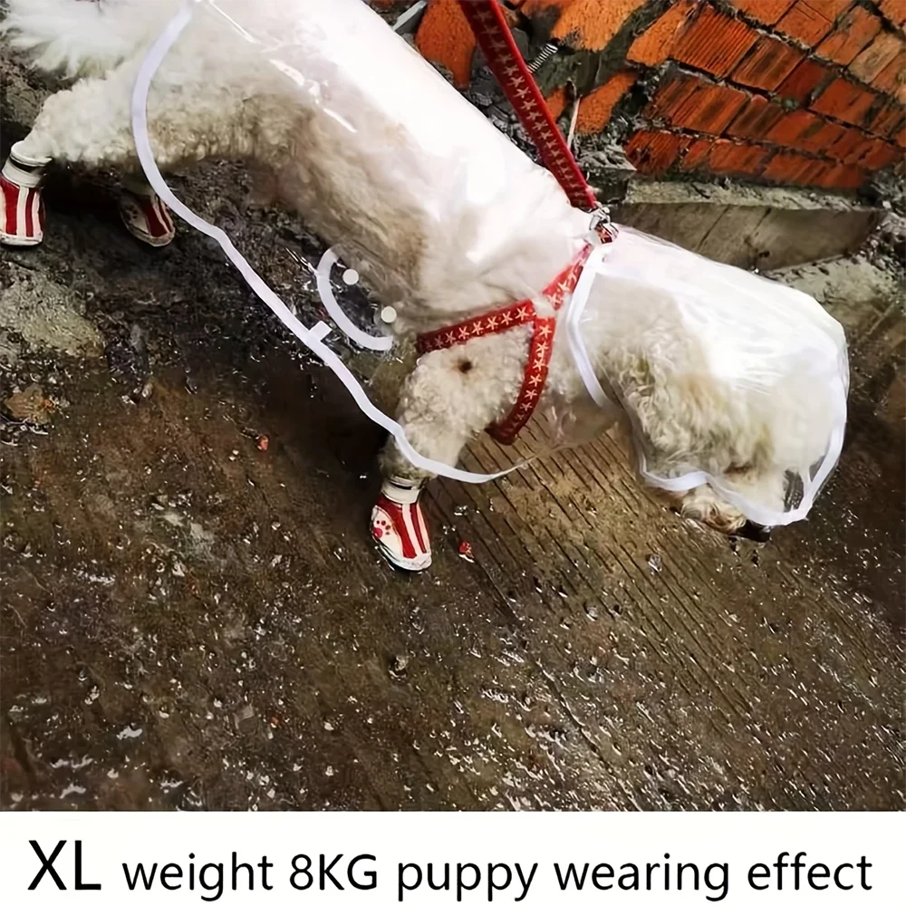 Transparent Dog Raincoat Waterproof for Small and Medium Dogs Rain Protection