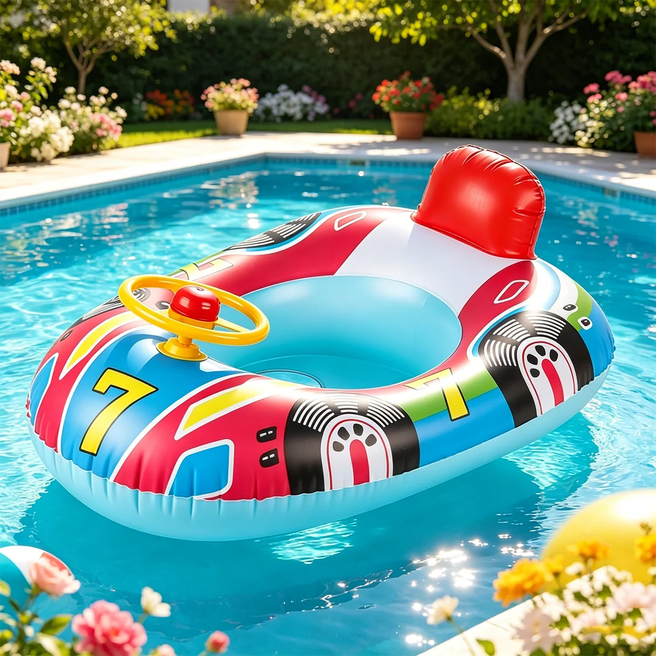 Inflatable Steering Wheel Pool Float