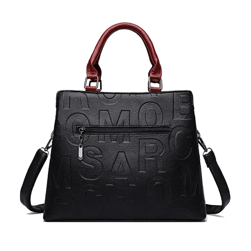 Women PU Leather Crossbody Tote Bag Large Capacity Handbag