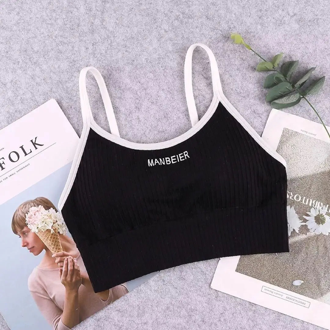 Women Cotton Sports Bra Crop Top Gym Underwear