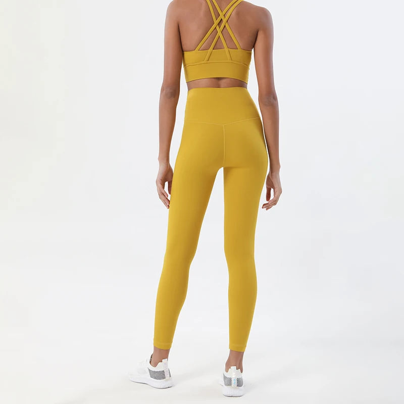 Women Seamless Gym Set Sports Bra & Leggings Fitness Yoga Workout Outfit