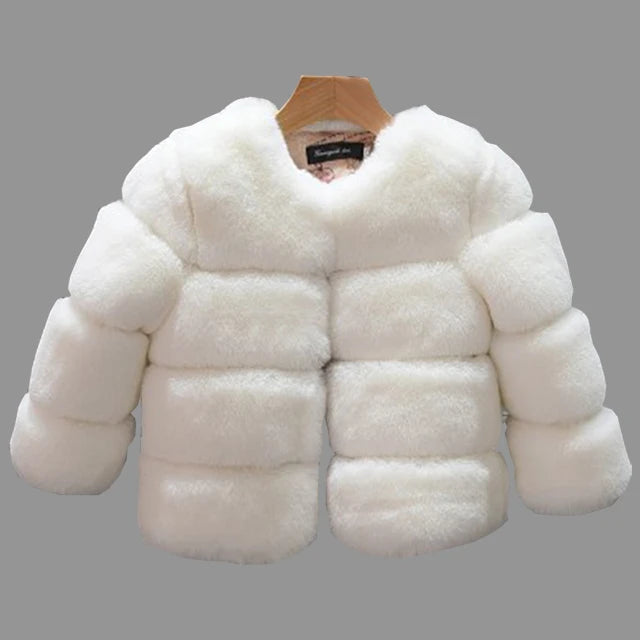 Girls Faux Fur Winter Coat Warm Kids Jacket