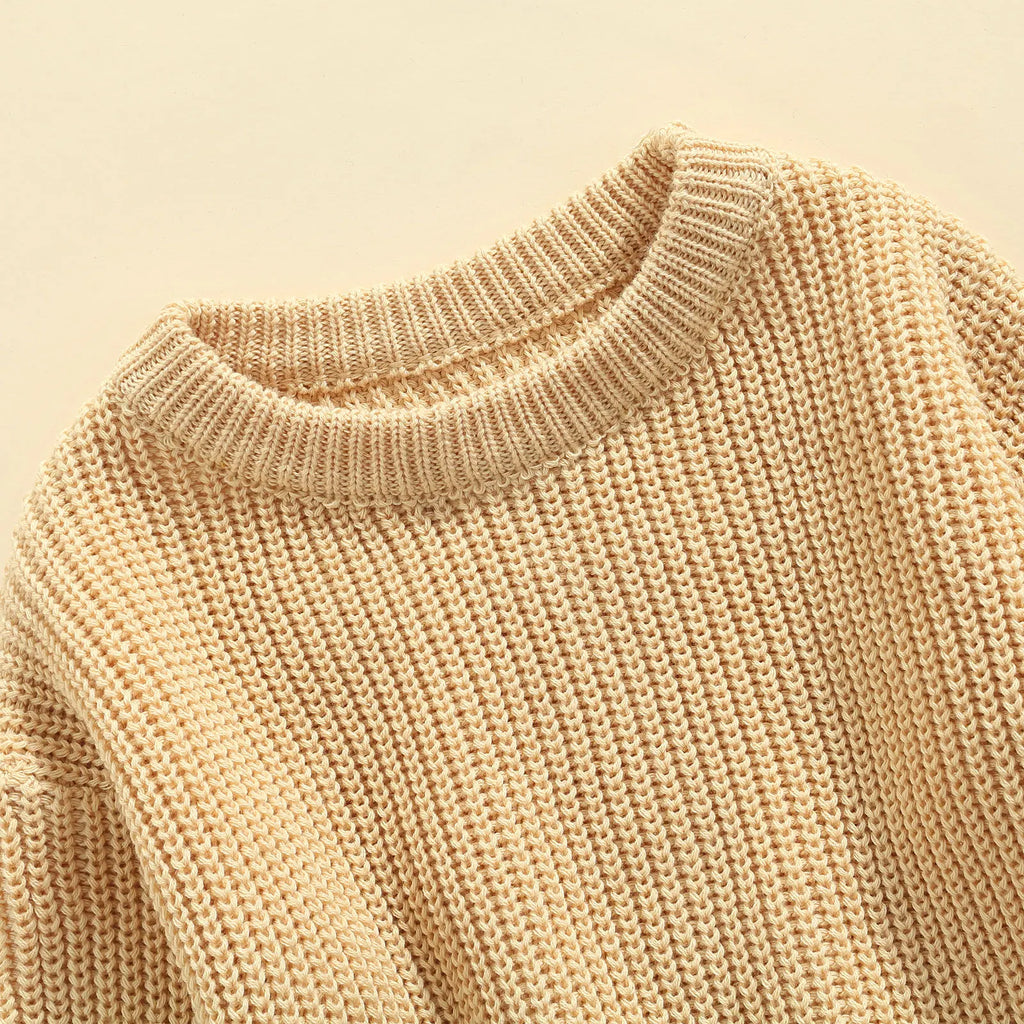 Baby Knit Sweater Long Sleeve Cotton Pullover for Newborns 0–9 Months