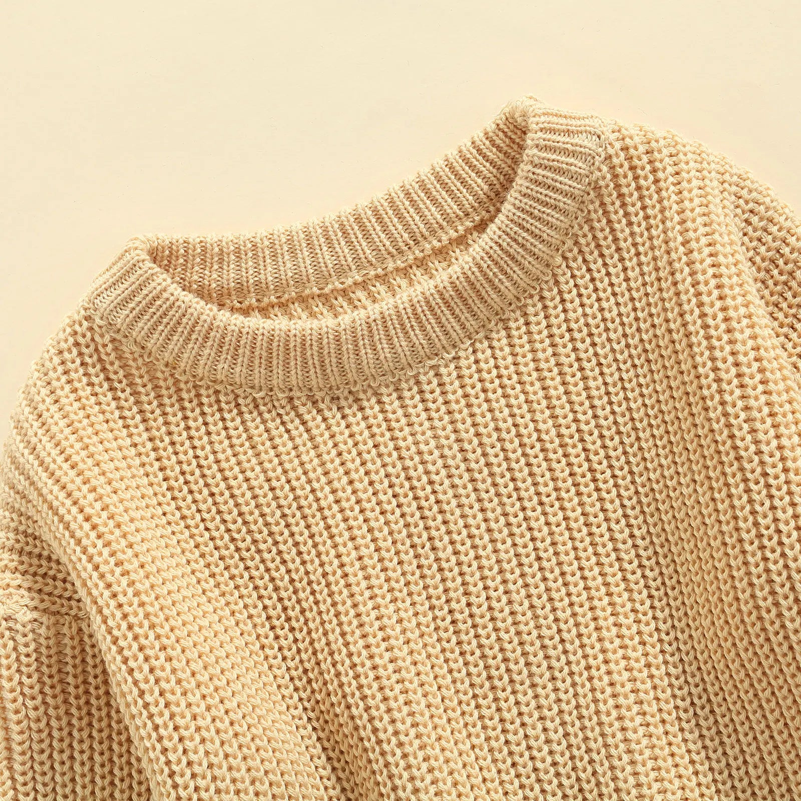Baby Knit Sweater Long Sleeve Cotton Pullover for Newborns 0–9 Months