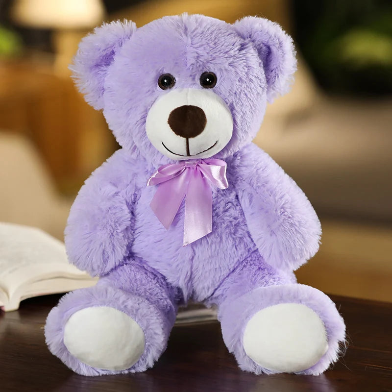 Colorful Bow Tie Teddy Bear Plush Pillow for Kids