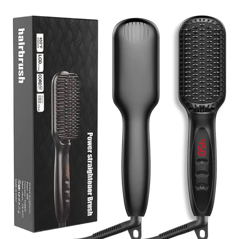 Heating Straightening Comb Beard Straightener Brush Men Fast Styling Smoothing Iron Comb