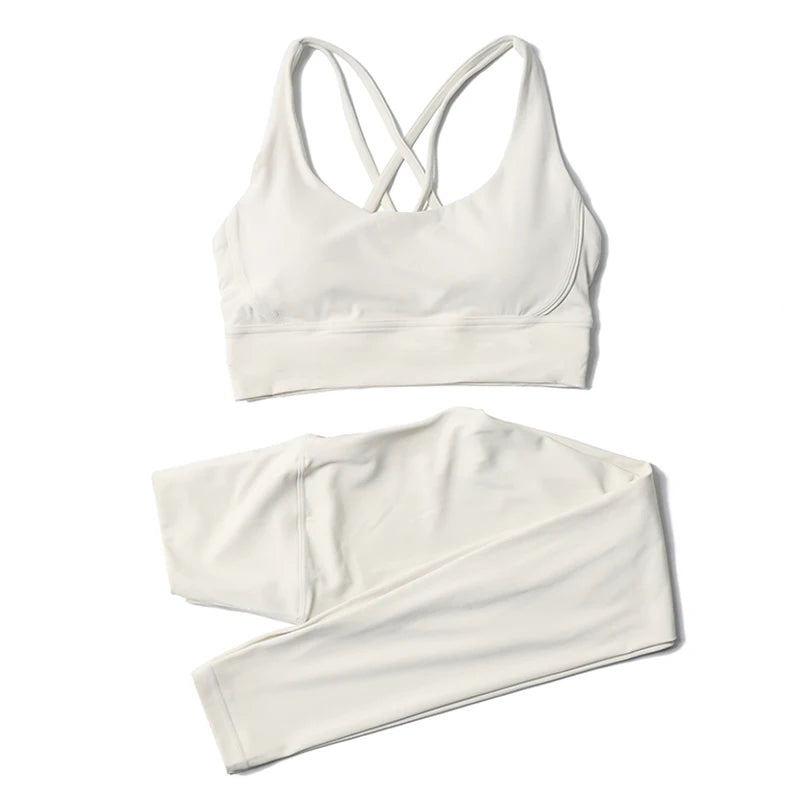 Women Seamless Gym Set Sports Bra & Leggings Fitness Yoga Workout Outfit