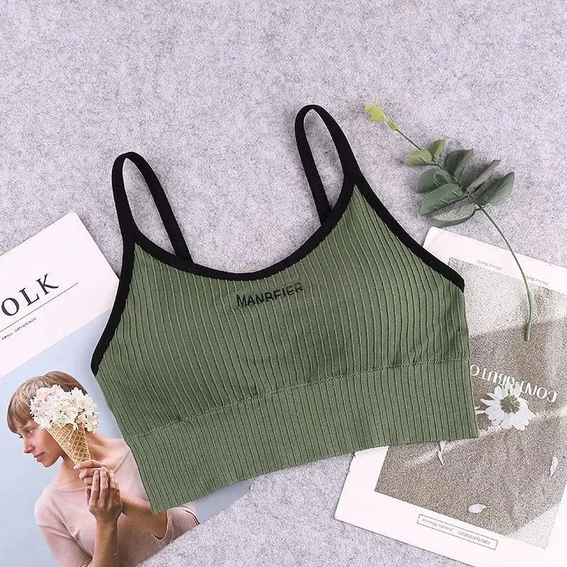 Women Cotton Sports Bra Crop Top Gym Underwear