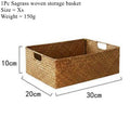 Seagrass Woven Basket Natural Rattan Storage for Kitchen & Home Decor