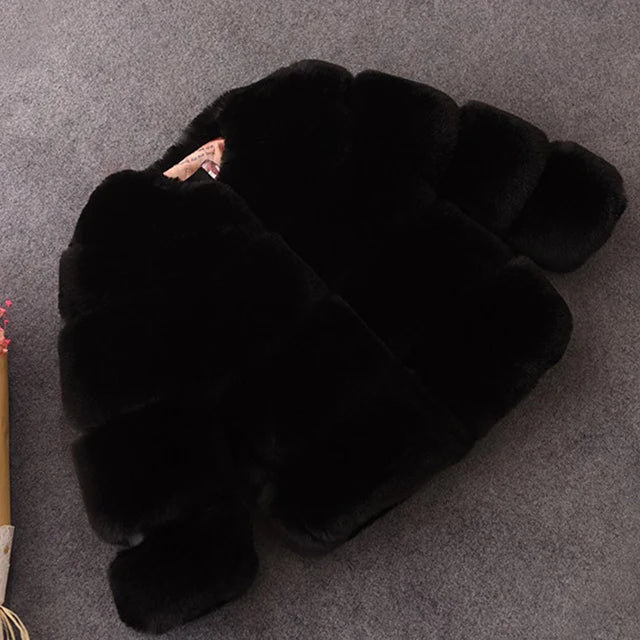 Girls Faux Fur Winter Coat Warm Kids Jacket