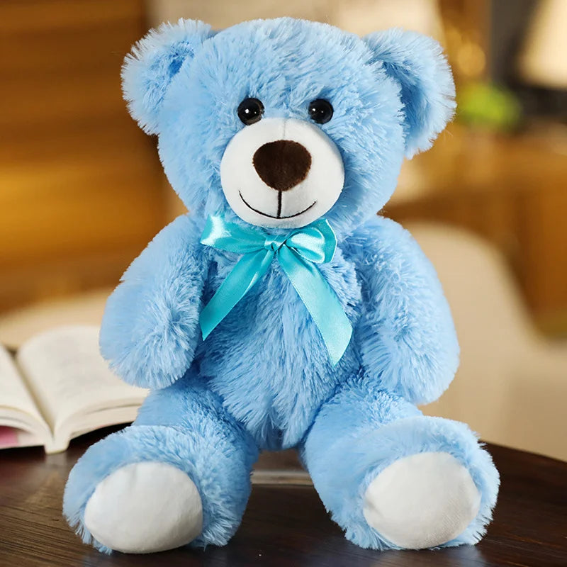 Colorful Bow Tie Teddy Bear Plush Pillow for Kids