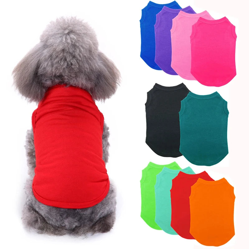Dog T-Shirt Summer Apparel – Soft Blank Shirt for Extra Small to Extra Large Dogs (XS–XL)