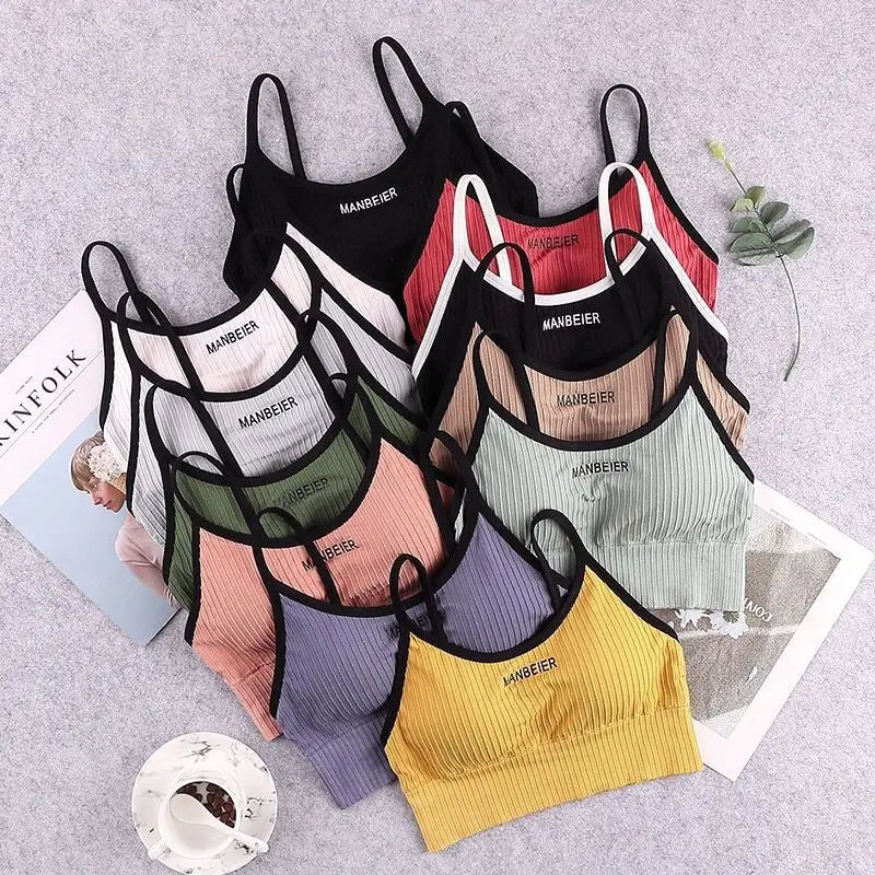 Women Cotton Sports Bra Crop Top Gym Underwear