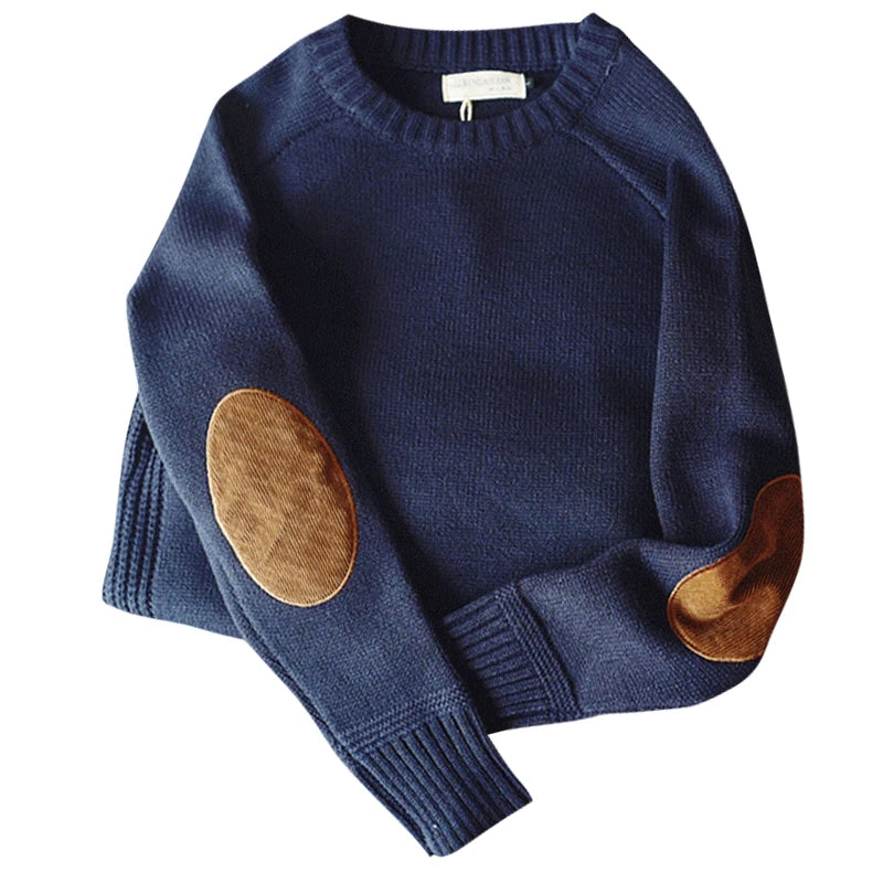 Men Oversize Wool Sweater O Neck Knitted Pullover Casual Streetwear