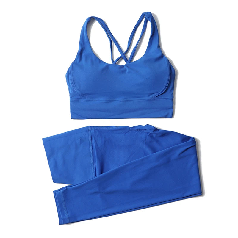 Women Seamless Gym Set Sports Bra & Leggings Fitness Yoga Workout Outfit