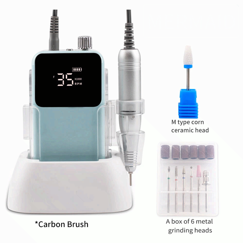 Rechargeable Nail Drill 35000RPM Cordless Manicure Pedicure Machine
