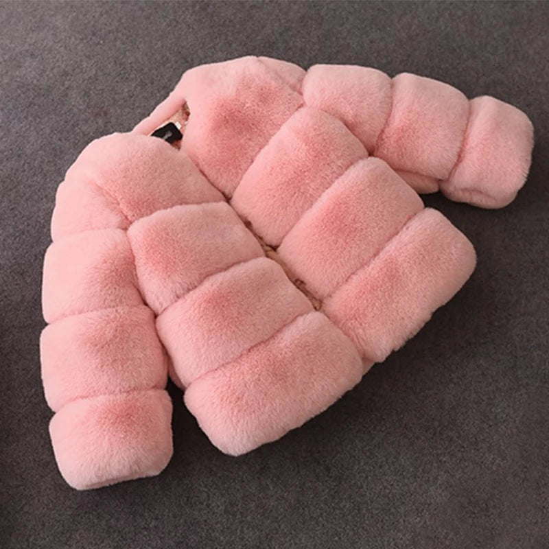 Girls Faux Fur Winter Coat Warm Kids Jacket