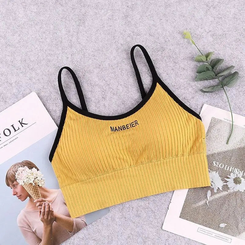 Women Cotton Sports Bra Crop Top Gym Underwear