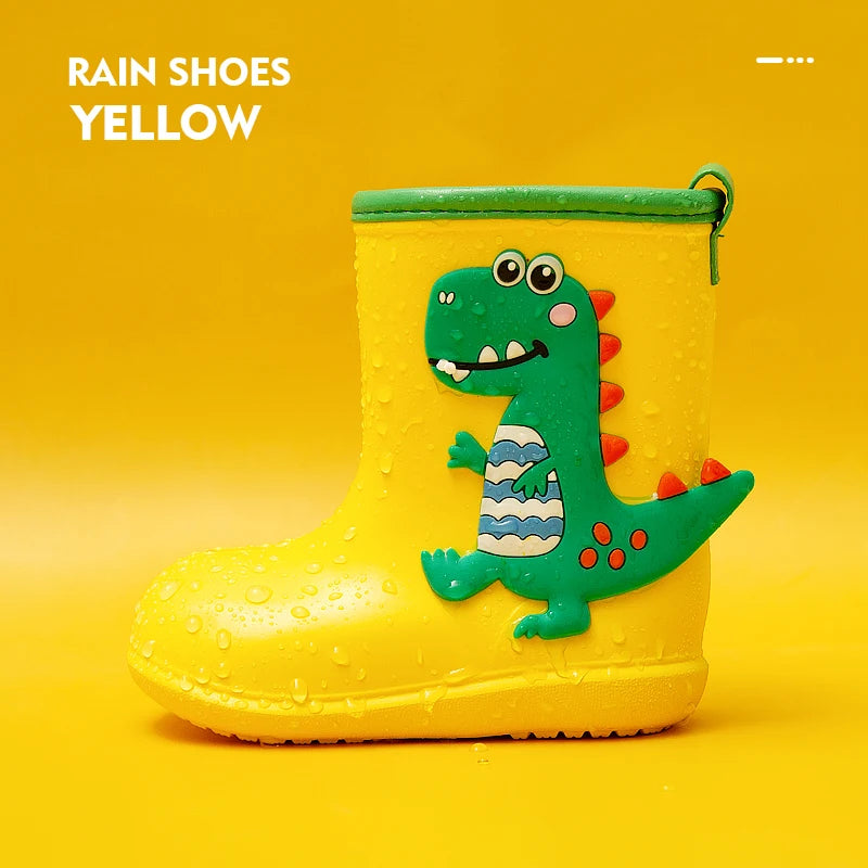 Kids Dinosaur EVA Rain Boots Waterproof Non Slip Shoes for Boys and Girls
