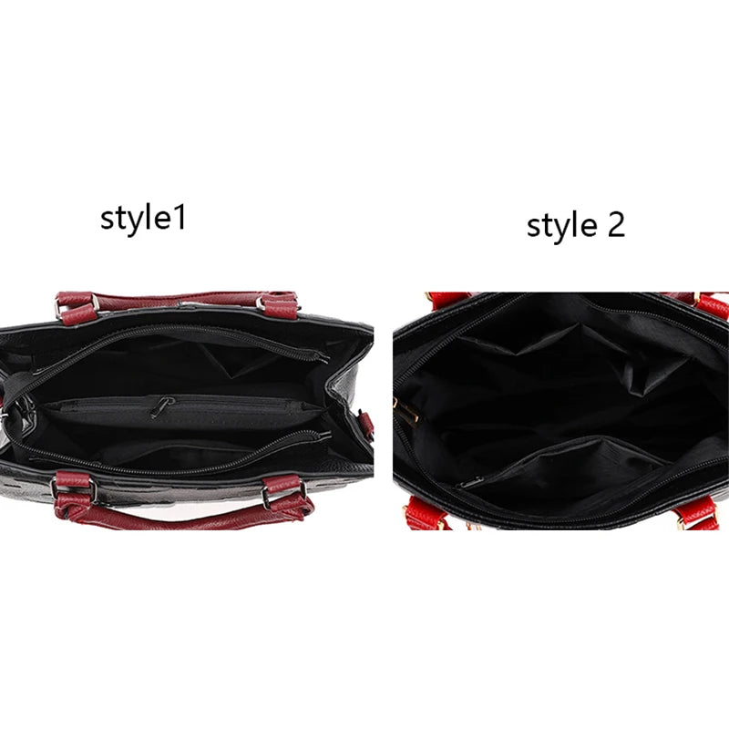 Women PU Leather Crossbody Tote Bag Large Capacity Handbag