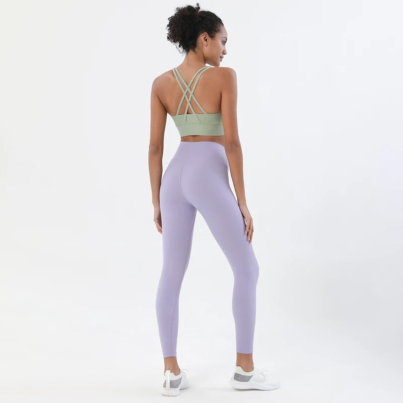 Women Seamless Gym Set Sports Bra & Leggings Fitness Yoga Workout Outfit
