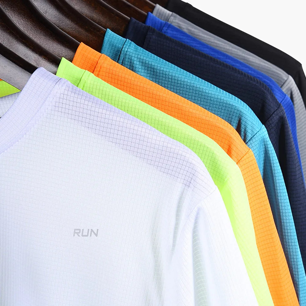 Men Multicolor Sport T Shirt Quick Dry Gym Running Fitness Jersey