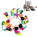 Mini Soft Mouse Cat Toy with Colorful Feather