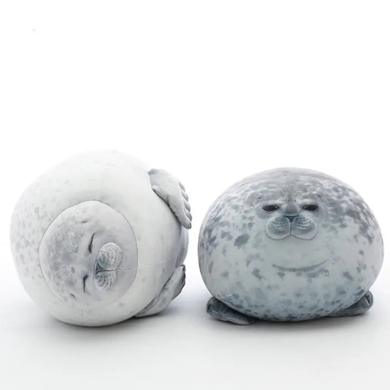 Angry Blob Seal Plush Pillow 3D Sea Lion Stuffed Toy Kids Sleeping Cushion Gift