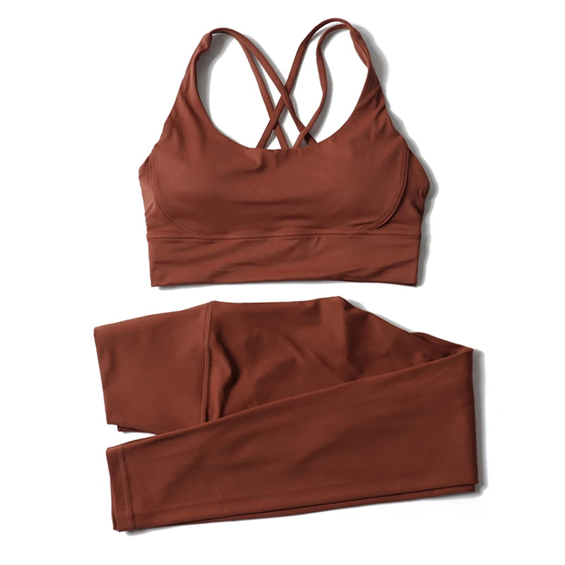 Women Seamless Gym Set Sports Bra & Leggings Fitness Yoga Workout Outfit