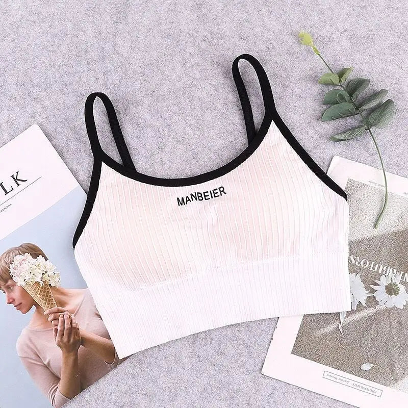Women Cotton Sports Bra Crop Top Gym Underwear