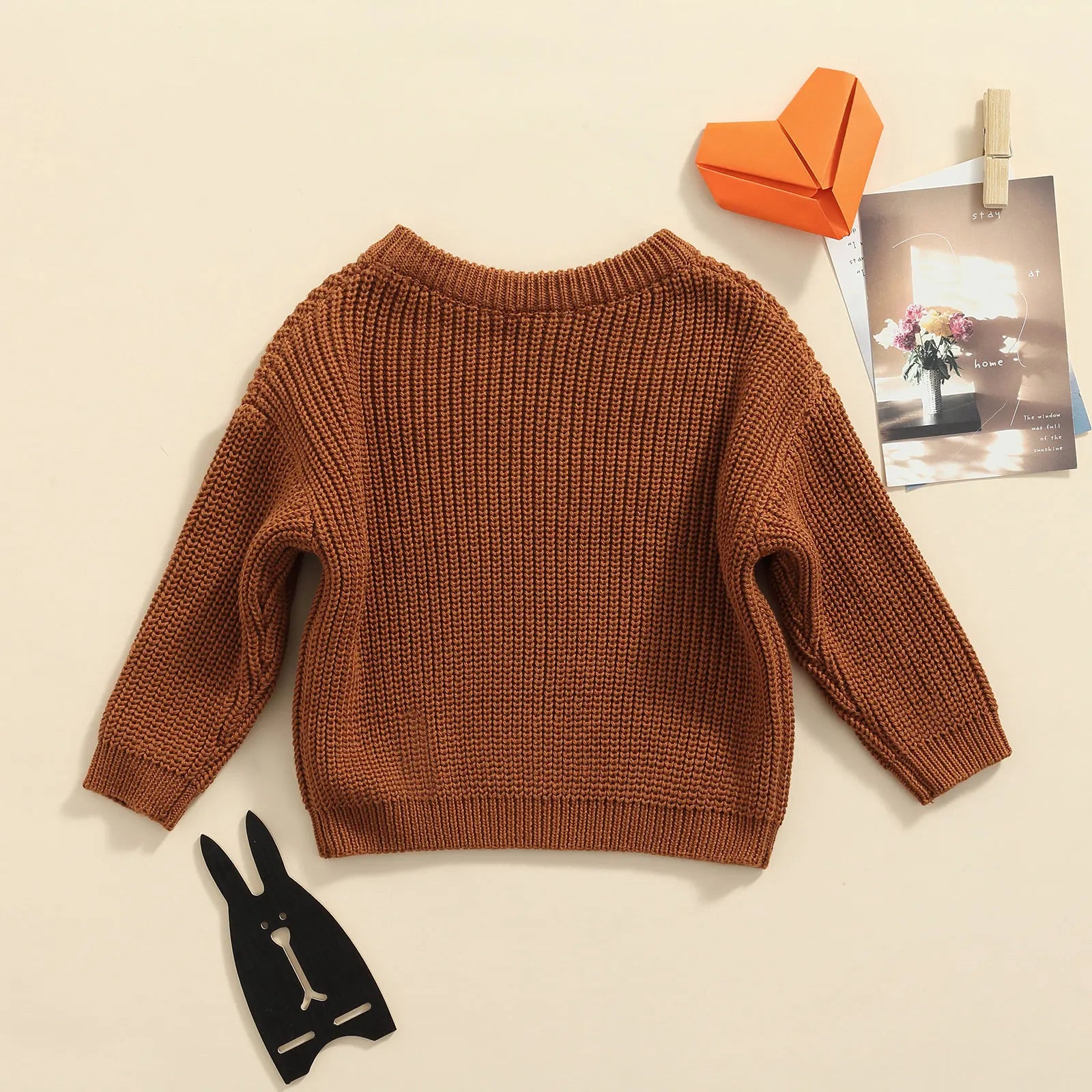 Baby Knit Sweater Long Sleeve Cotton Pullover for Newborns 0–9 Months