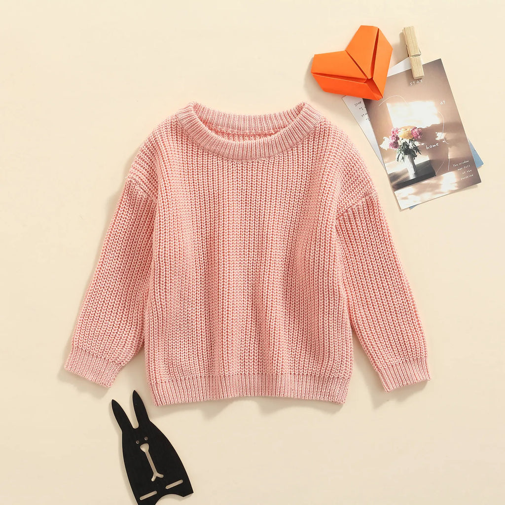 Baby Knit Sweater Long Sleeve Cotton Pullover for Newborns 0–9 Months