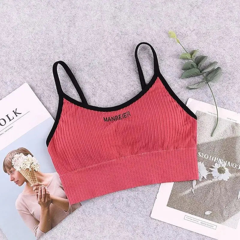 Women Cotton Sports Bra Crop Top Gym Underwear