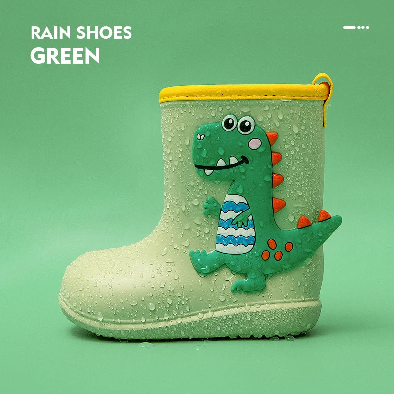 Kids Dinosaur EVA Rain Boots Waterproof Non Slip Shoes for Boys and Girls