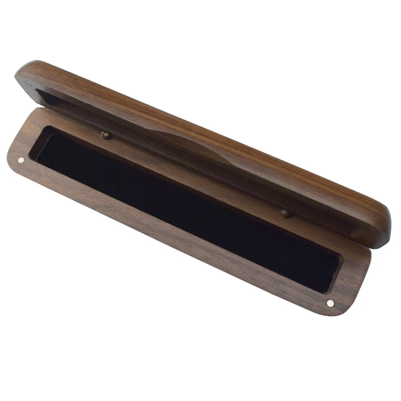 Walnut Wood Pen Box Handmade Magnetic Single Pen Case Portable Storage