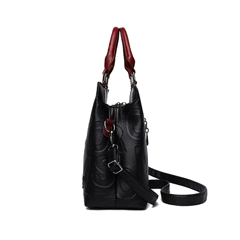 Women PU Leather Crossbody Tote Bag Large Capacity Handbag