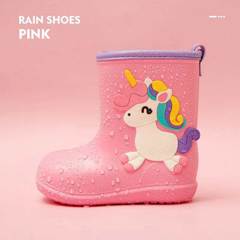 Kids Dinosaur EVA Rain Boots Waterproof Non Slip Shoes for Boys and Girls