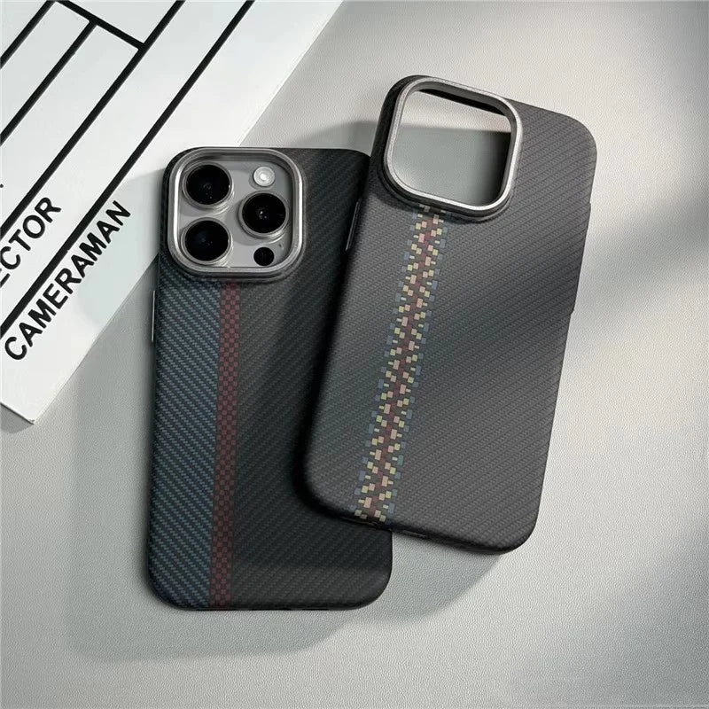 Geometric Carbon Fiber 3D Magnetic Hard iPhone Case