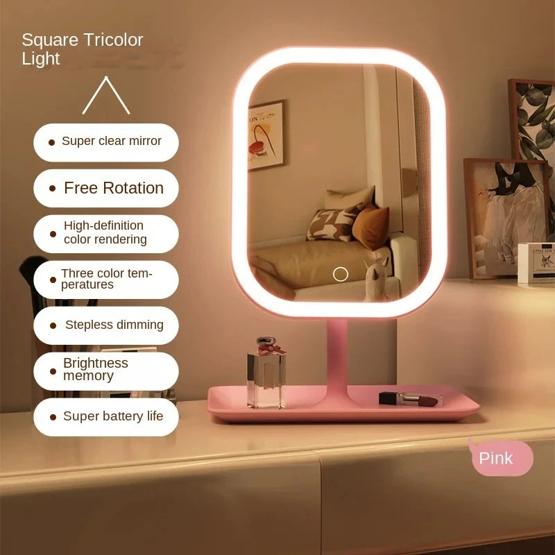 LED Makeup Vanity Mirror Touch Control Desktop Mirror