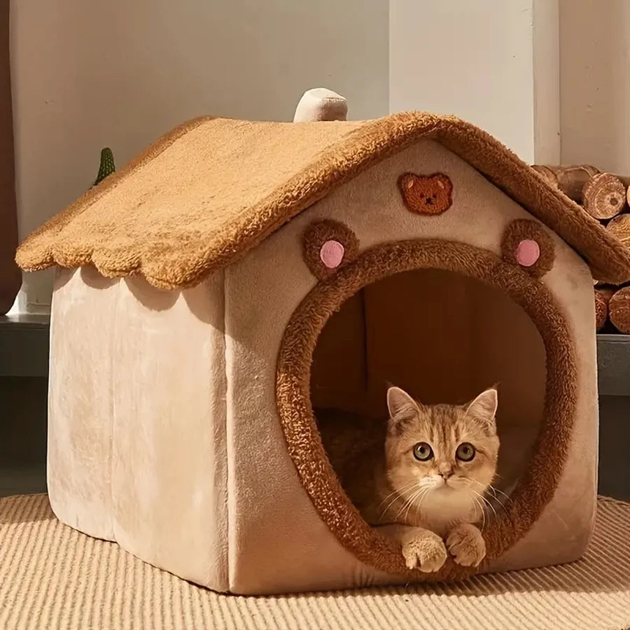 Washable Folding Pet House for Cats and Small Dogs