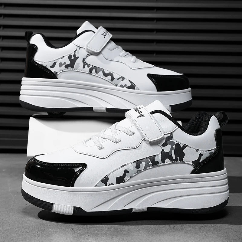 Kids Roller Skate Shoes with Wheels Outdoor Sports Sneakers