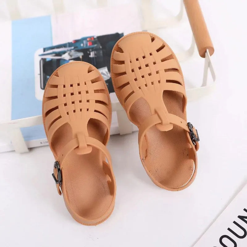 Kids Beach Sandals Soft Non Slip Jelly Gladiator Shoes for Boys & Girls