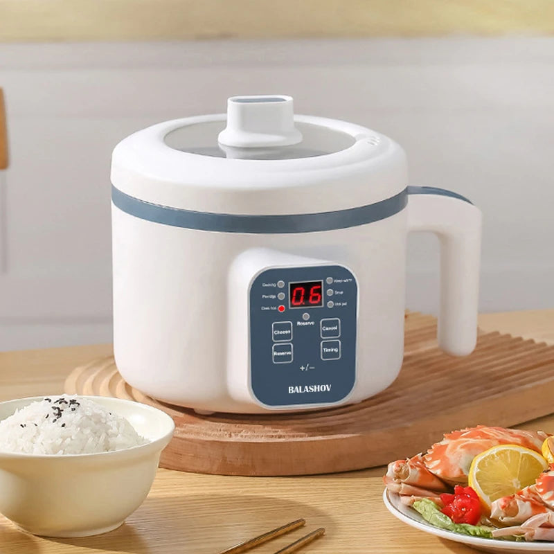1.7L Electric Rice Cooker Non-Stick Multi Cooker Double Layer Steamer Home Use