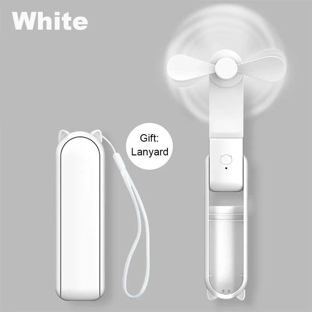 USB Rechargeable Mini Hand Fan – Foldable Portable Cooling Fan for Travel