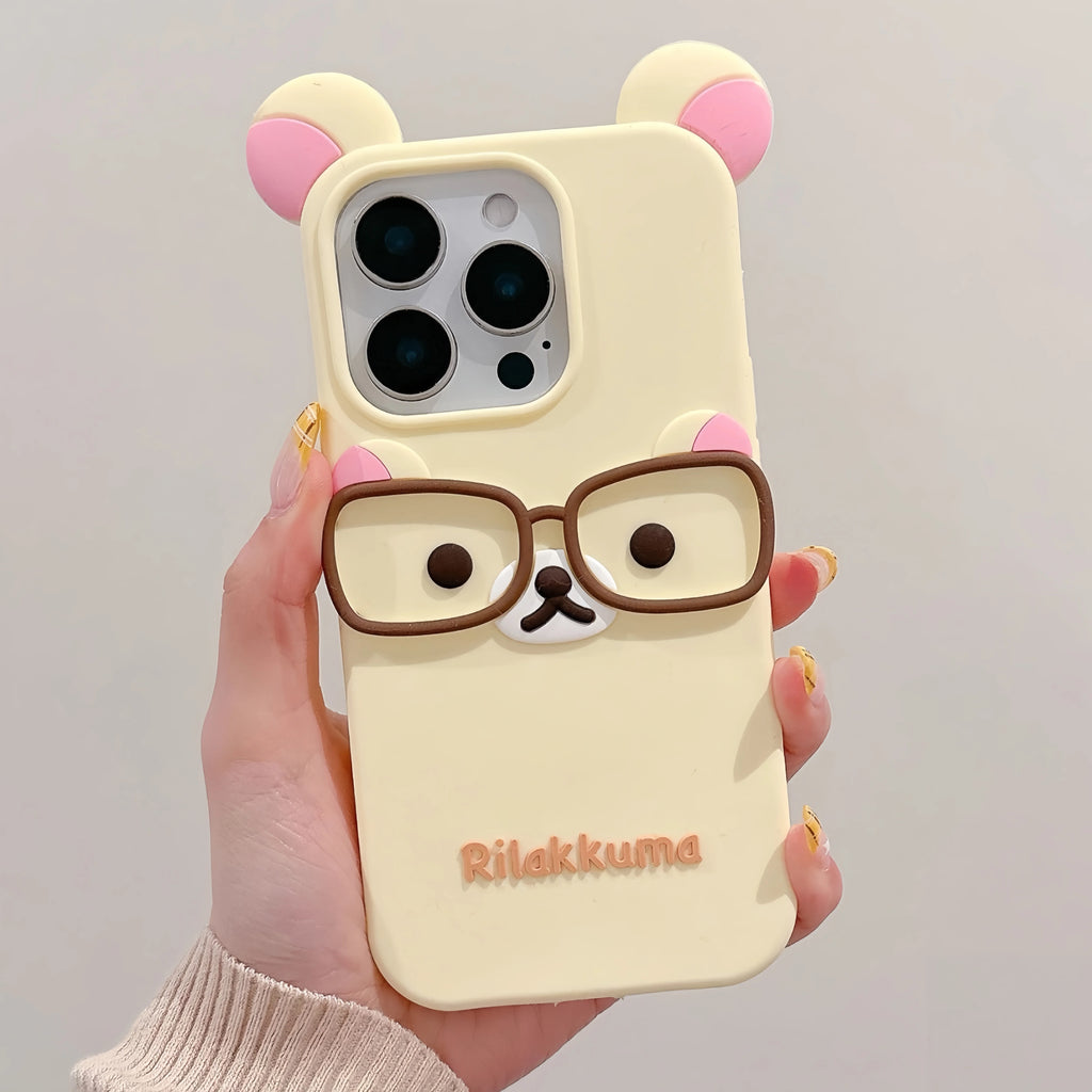 Cute 3D Rilakkuma Cartoon Soft Silicone iPhone Case